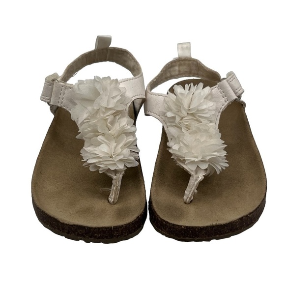 Carter's White Bliss 3 Floral T-Strap Sandals Size 9 Toddler Girl's - Picture 3 of 9